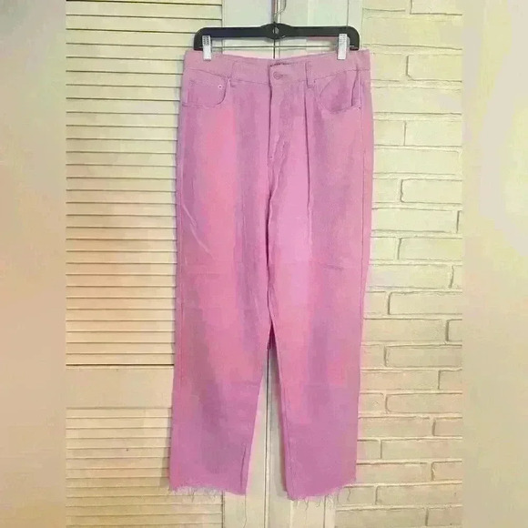Signature 8 ASOS Pink Jeans with distressed cuffs Size Large - Picture 1 of 6